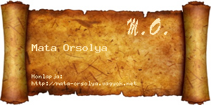 Mata Orsolya névjegykártya