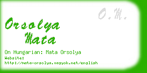 orsolya mata business card